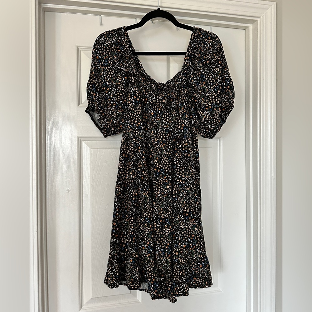 Puff Sleeve Mini Dress - M